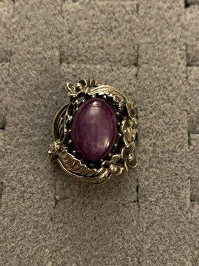 Vintage Sterling Silver Ring Sz 6.5 Handmade Gemstone Bob Stringer Signed $275